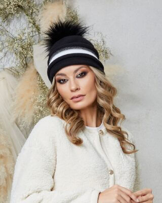 Caciula de dama cu pompon Rafa 2